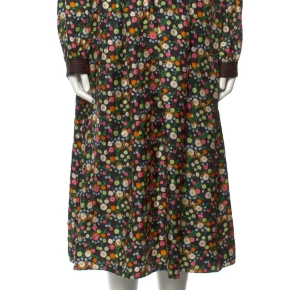 NWOT Tory Burch Runway Fall Collect 2016 NY Floral Silk Midi Dress S $629